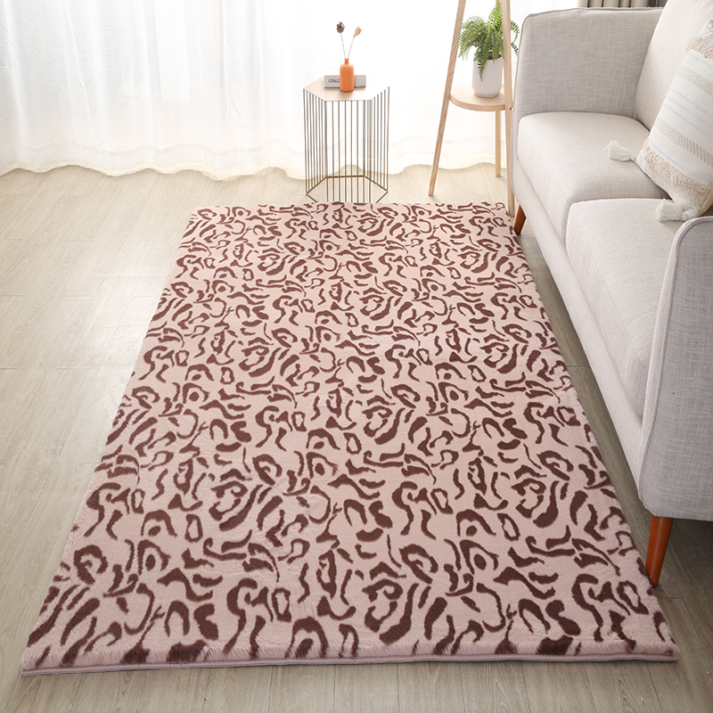Printed rabbit fur carpet